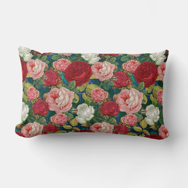 Rose Pattern Lumbar Cushion (Front)