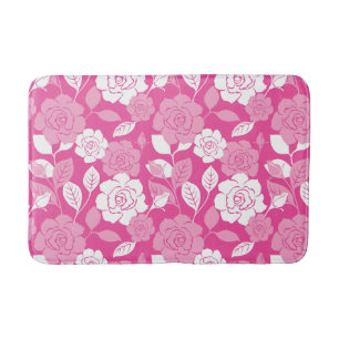 ROSE PATTERN (PINK) BATH MAT