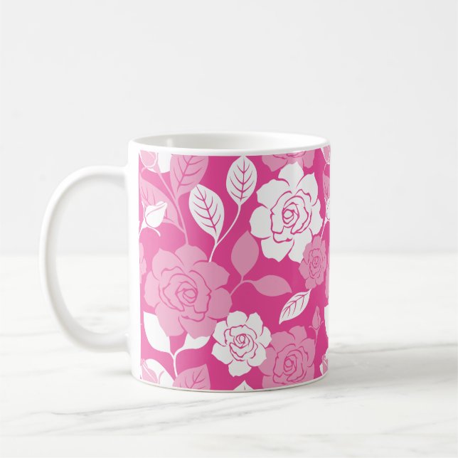 ROSE PATTERN (PINK) COFFEE MUG (Left)