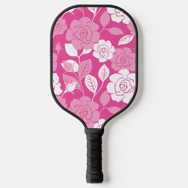 ROSE PATTERN (PINK) PICKLEBALL PADDLE (Front)