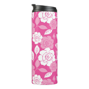 ROSE PATTERN (PINK) THERMAL TUMBLER
