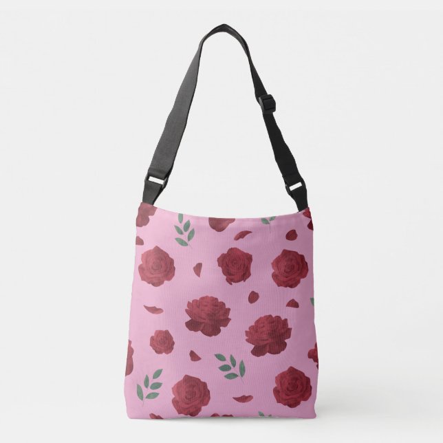 Rose Pattern Shoulder Bag | Tote Bag (Front)