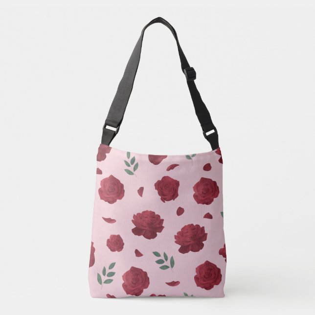 Rose Pattern Shoulder Bag | Tote Bag (Front)
