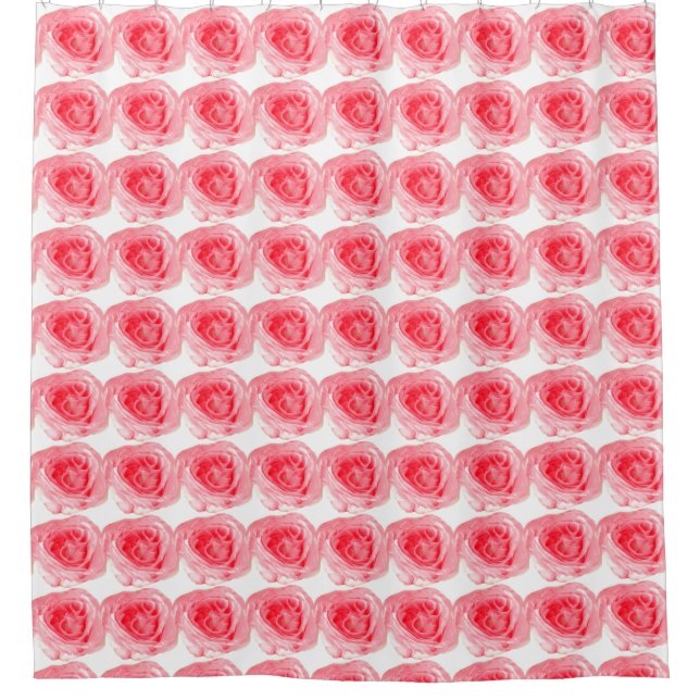 Rose Pattern Shower Curtain (Front)