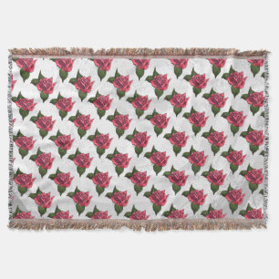 Rose Pattern Throw Blanket