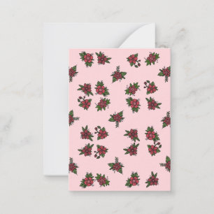 Rose patterns, cute little pink and red design card