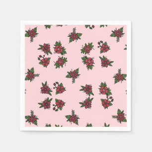 Rose patterns, cute little pink and red design napkin