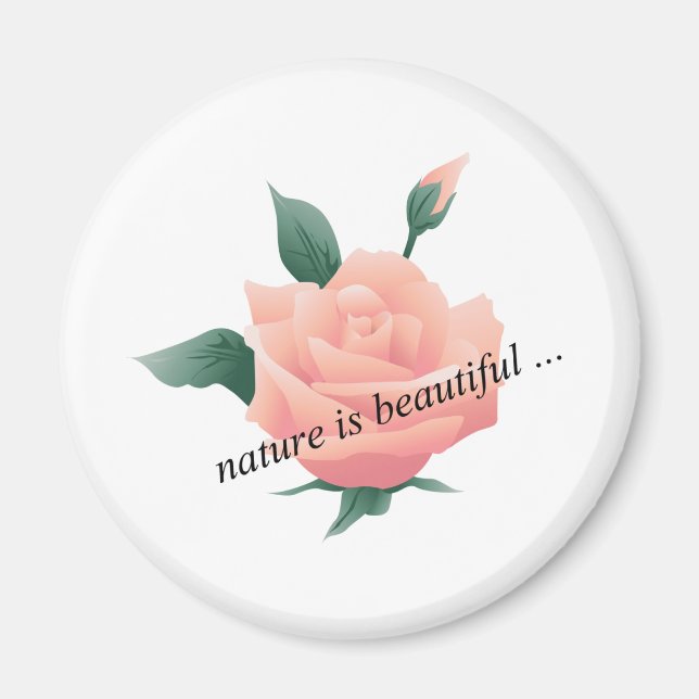 Rose (Peach) - Beautiful nature Magnet (Front)