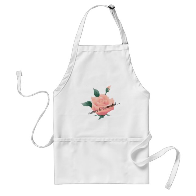 Rose (Peach) - Beautiful nature Standard Apron (Front)