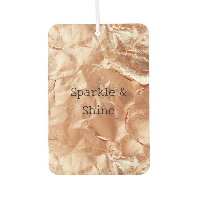 Rose Peach Gold Glam  Car Air Freshener (Front)