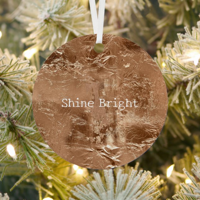 Rose Peach Gold Glam  Metal Tree Decoration (Insitu)