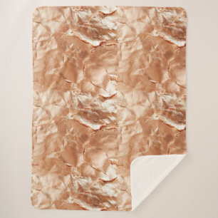 Rose Peach Gold Glam Sherpa Blanket