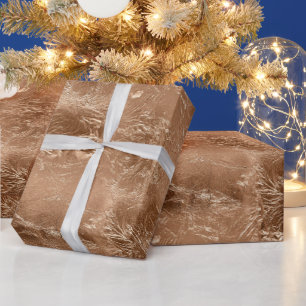 Rose Peach Gold Glam Wrapping Paper