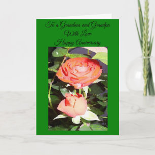Rose Personalised Grandparents Wedding Anniversary Card
