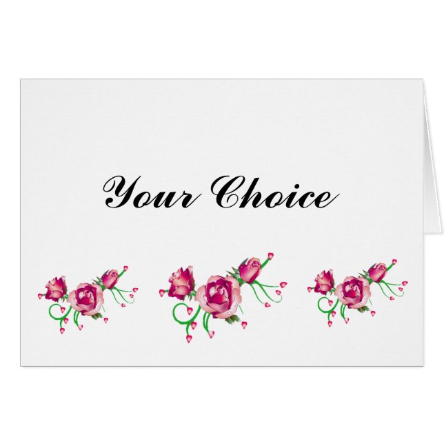 Rose Personalised Note Cards (Front Horizontal)