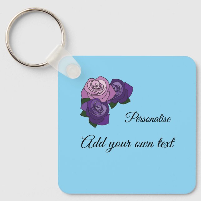 Rose Personalize key ring for weddings or Sweet 16 (Front)