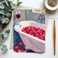 Rose Petal Bath | Romantic Red Wine Painting