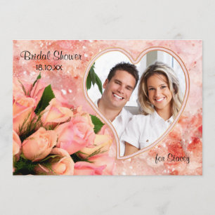 Rose Petal Heart - Bridal Shower Invitation