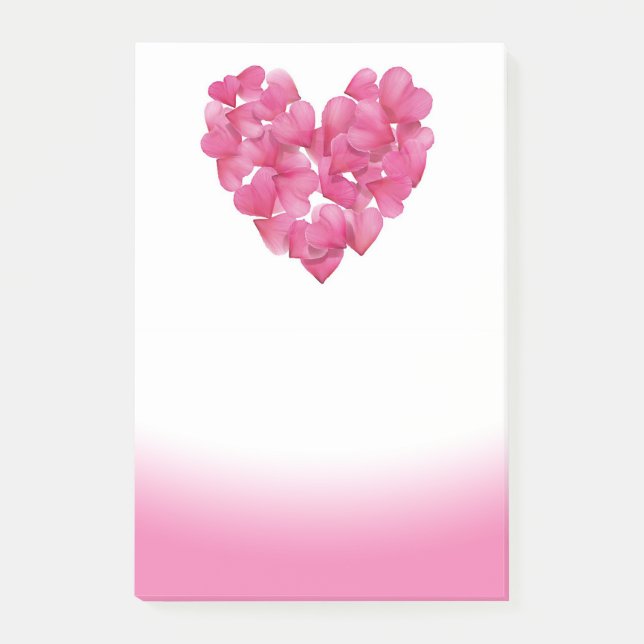 Rose petal hearts pink fade Post-it note (Front)