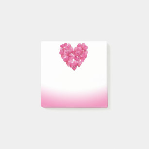Rose petal hearts pink fade  Post-it note block