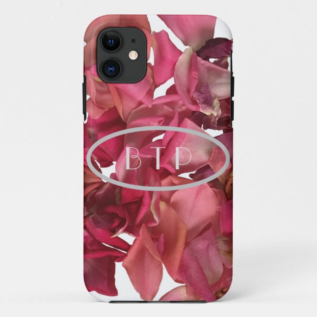 Rose Petal Pink Romantic Personalised Case-Mate iPhone Case (Back)