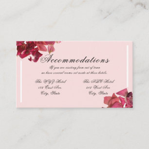Rose Petal Pink Romantic Wedding Information Card
