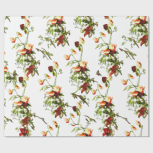 Rose Petal Vine Floral Greenery Wrapping Paper