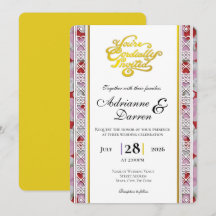 Rose Petal Wedding Invite 2 with Gold Letters