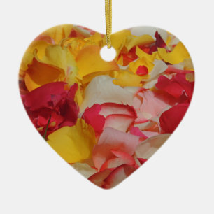 Rose Petals in Cuenca Ceramic Ornament