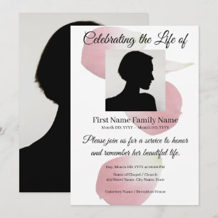 Rose petals memorial invitation