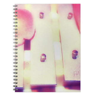 Rose Petals on Metal Bells Purple Pink themed Notebook
