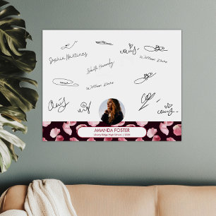 Rose Petals Photo Graduation Party Signing Guest Print