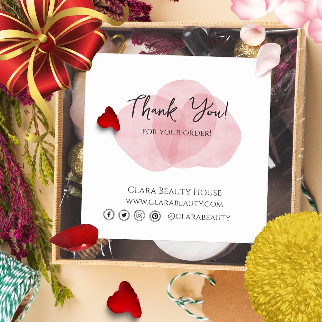 Rose Petals Thank You Homemade Congratulations Square Sticker (Creator Uploaded)