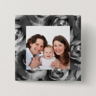 Rose/ Photo 15 Cm Square Badge