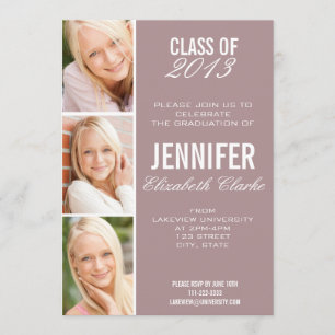 Rose Photo Graduation Invitation