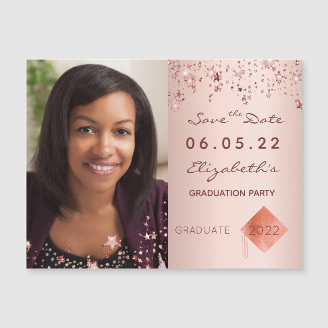 Rose photo graduation party save the date 2025 (Front)