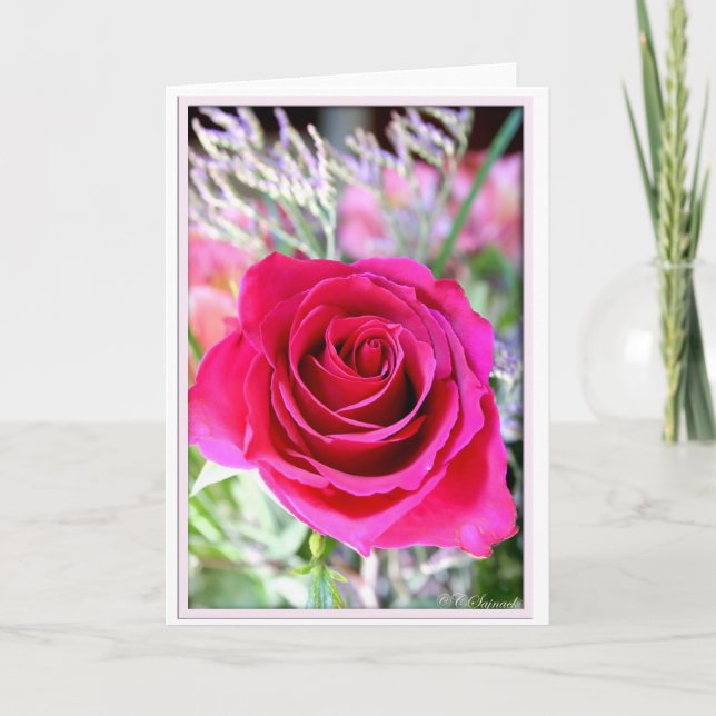 Rose Photo Greeting Card (Front)