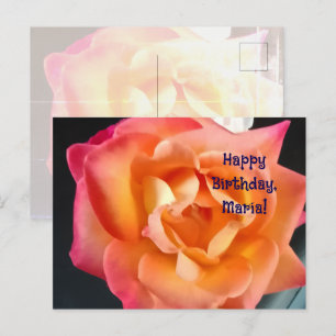 Rose photo greetings birthday front back card
