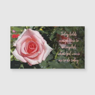Rose Photo Inspirational Quote Magnetic Card