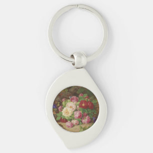 Rose Piece at the Forest Floor with Butterflies Key Ring