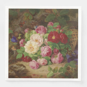 Rose Piece at the Forest Floor with Butterflies Napkin