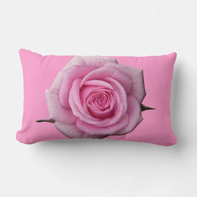 Rose Pillow Personalised Pink Rose Pillow Decor (Front)