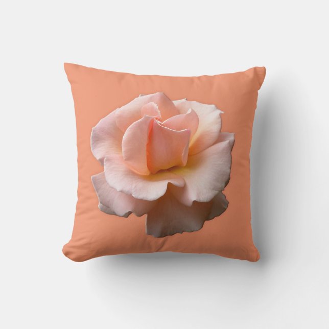 Rose Pillows Peach Rose Pillows & Decor (Front)