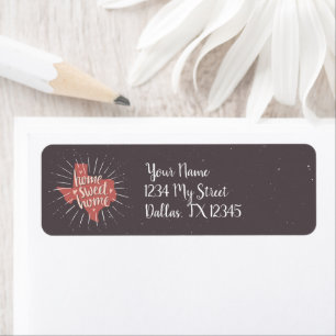 Rose Pink and Brown Home Sweet Home - Texas Return Address Label