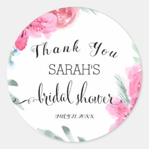 Rose Pink Azalea  bridal shower Classic Round Sticker