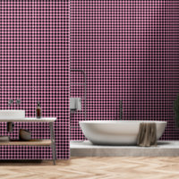 Rose Pink Black One Inch Lumberjack Buffalo Plaid