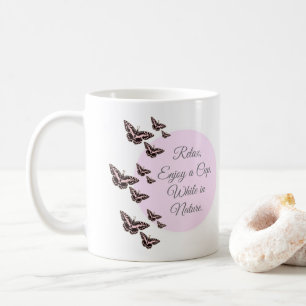 Rose pink butterflies coffee mug