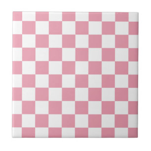 Rose Pink Chequerboard Tile