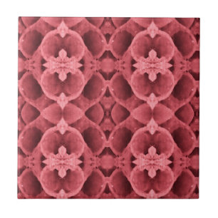 Rose pink deep geometric art  ceramic tile