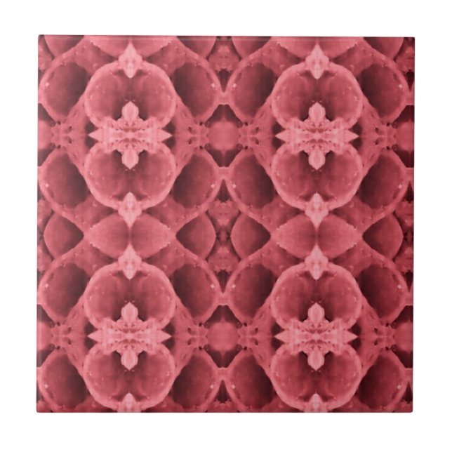 Rose pink deep geometric art  ceramic tile (Front)
